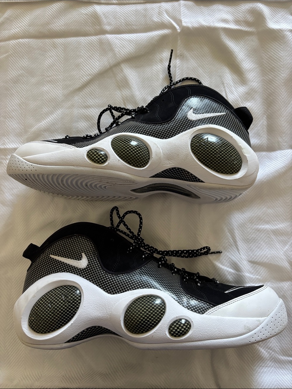 Nike Air Zoom Flight 95 Black Metallic Silver Sneakers Size 13 2015 Release